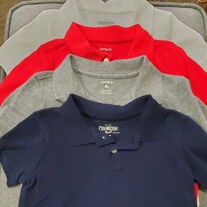 4 boys size 4t short sleeved polo shirts